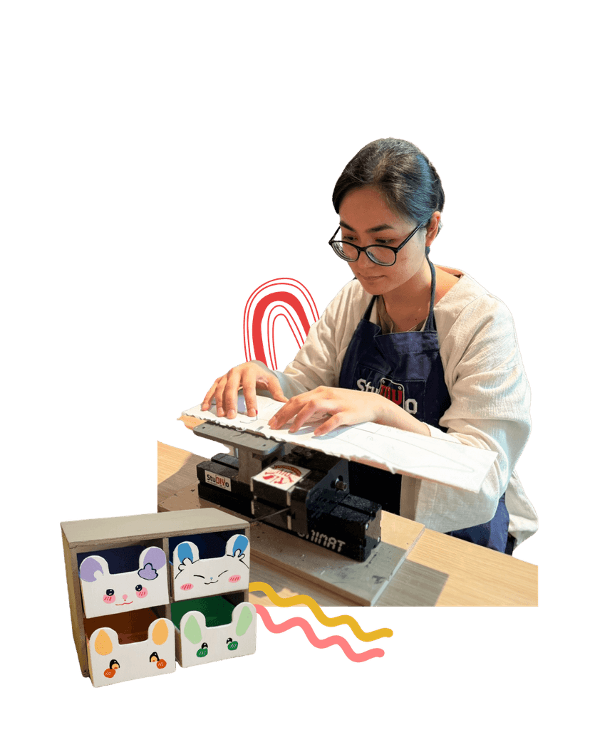 Student working on design technology project