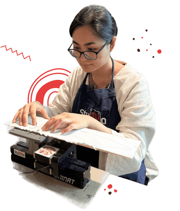 Student working on design technology project