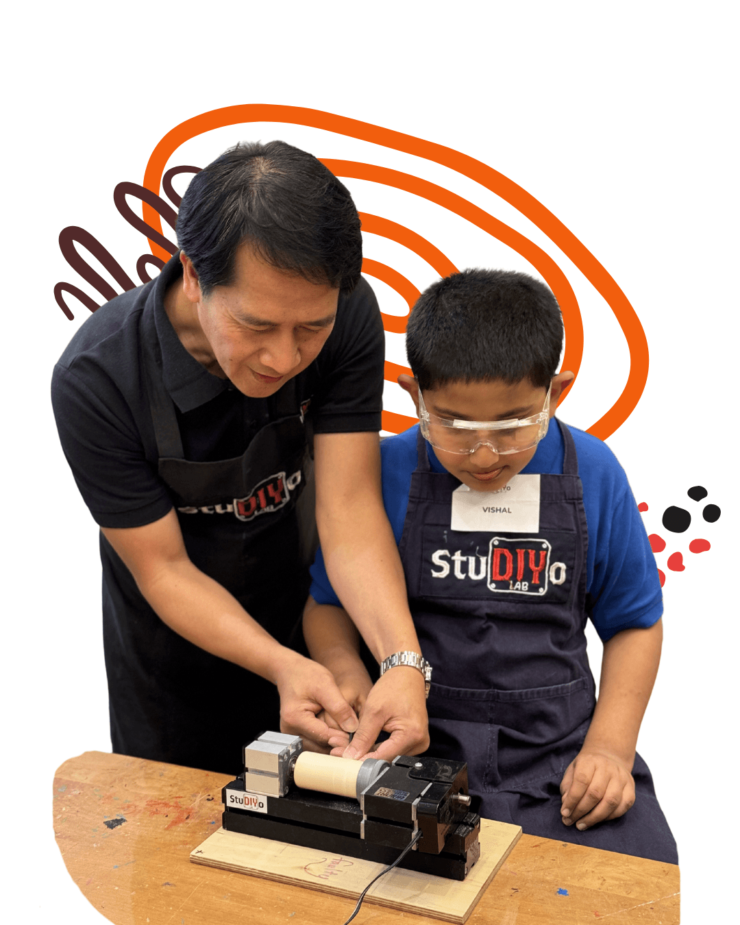 Student working with instructor